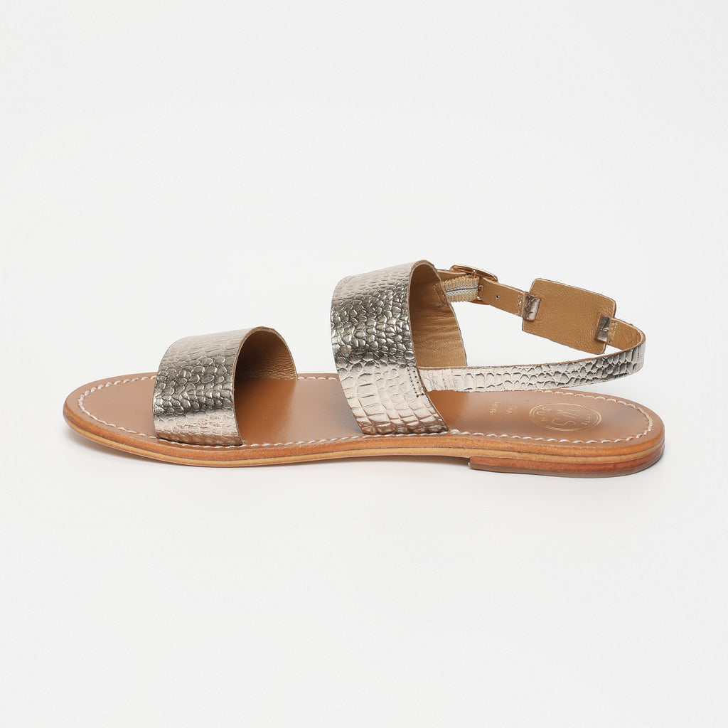 Sandals Diletta - Light Gold Croco