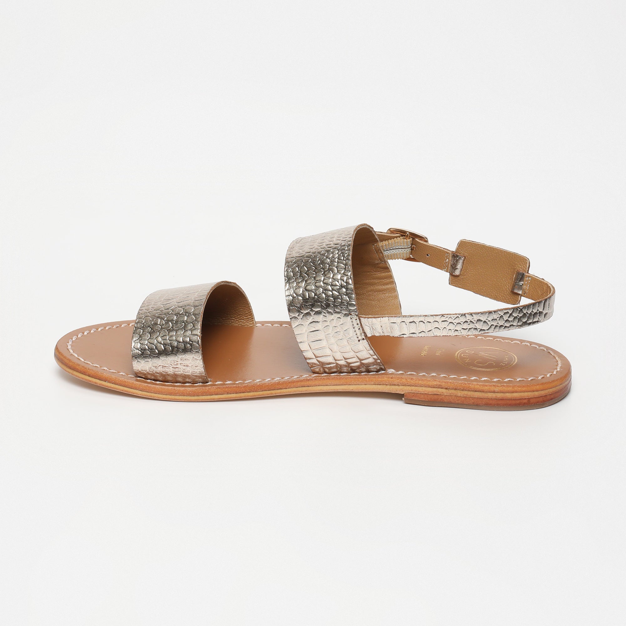 Sandals Diletta - Light Gold Croco