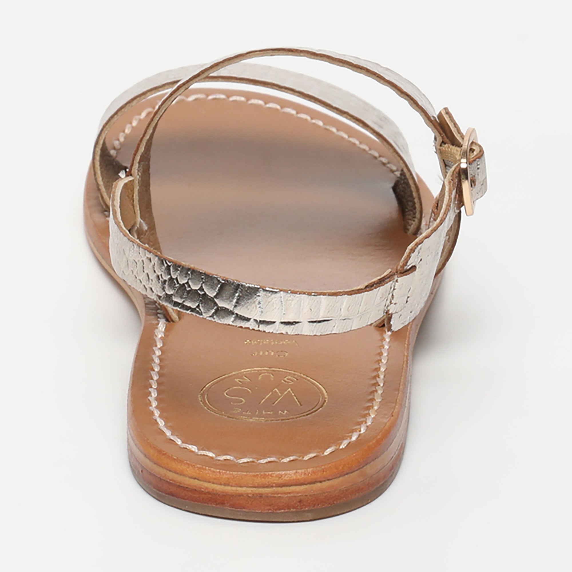 Sandals Diletta - Light Gold Croco