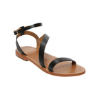 White Sun - Sandales Xigala - Black Croco Print Goat Leather - Black Croco