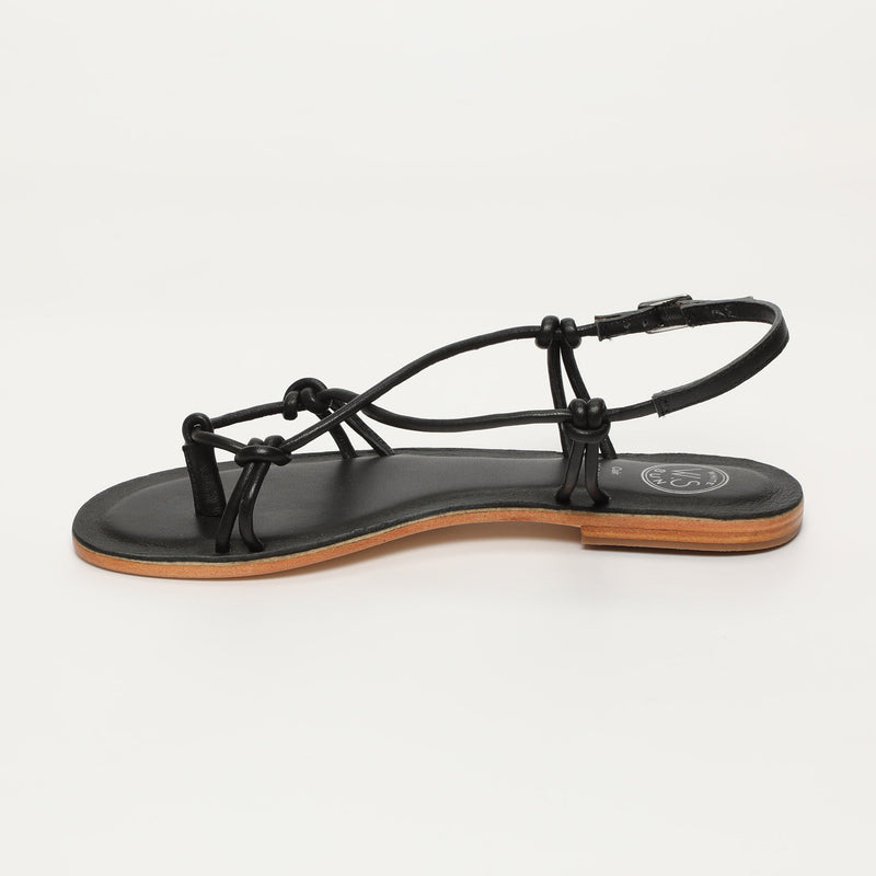 White Sun - Sandales Alimer - Sheep Nappa Black (Spaghetti) - Noir
