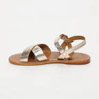 Eneya Sandals - Light Gold Croco