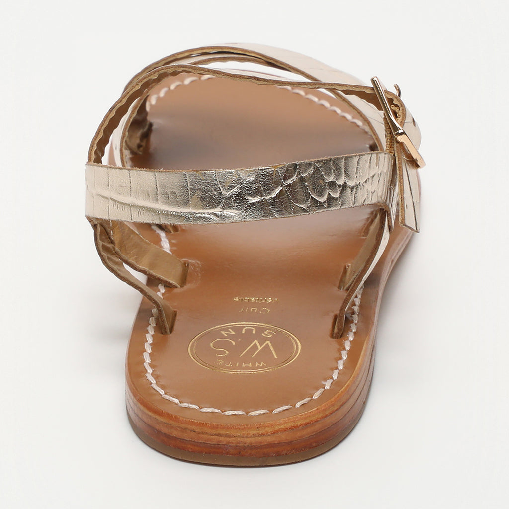 Eneya Sandals - Light Gold Croco