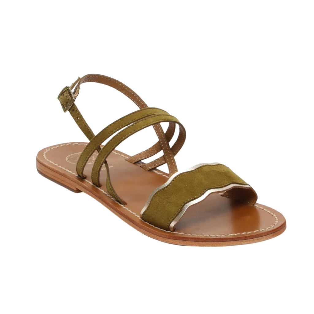 Sandalias Bacis - Oliva + Oro