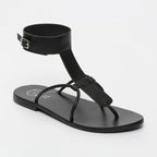 White Sun - Sandales Babithra - Black Goat Leather - Black
