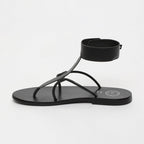 White Sun - Sandales Babithra - Black Goat Leather - Black