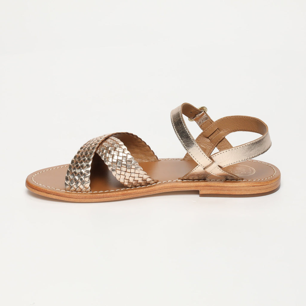 White Sun - Sandales Bharavi - Gold Goat Leather - Gold
