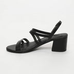 White Sun - Kachi Heel Sandals - Black Buff - Black