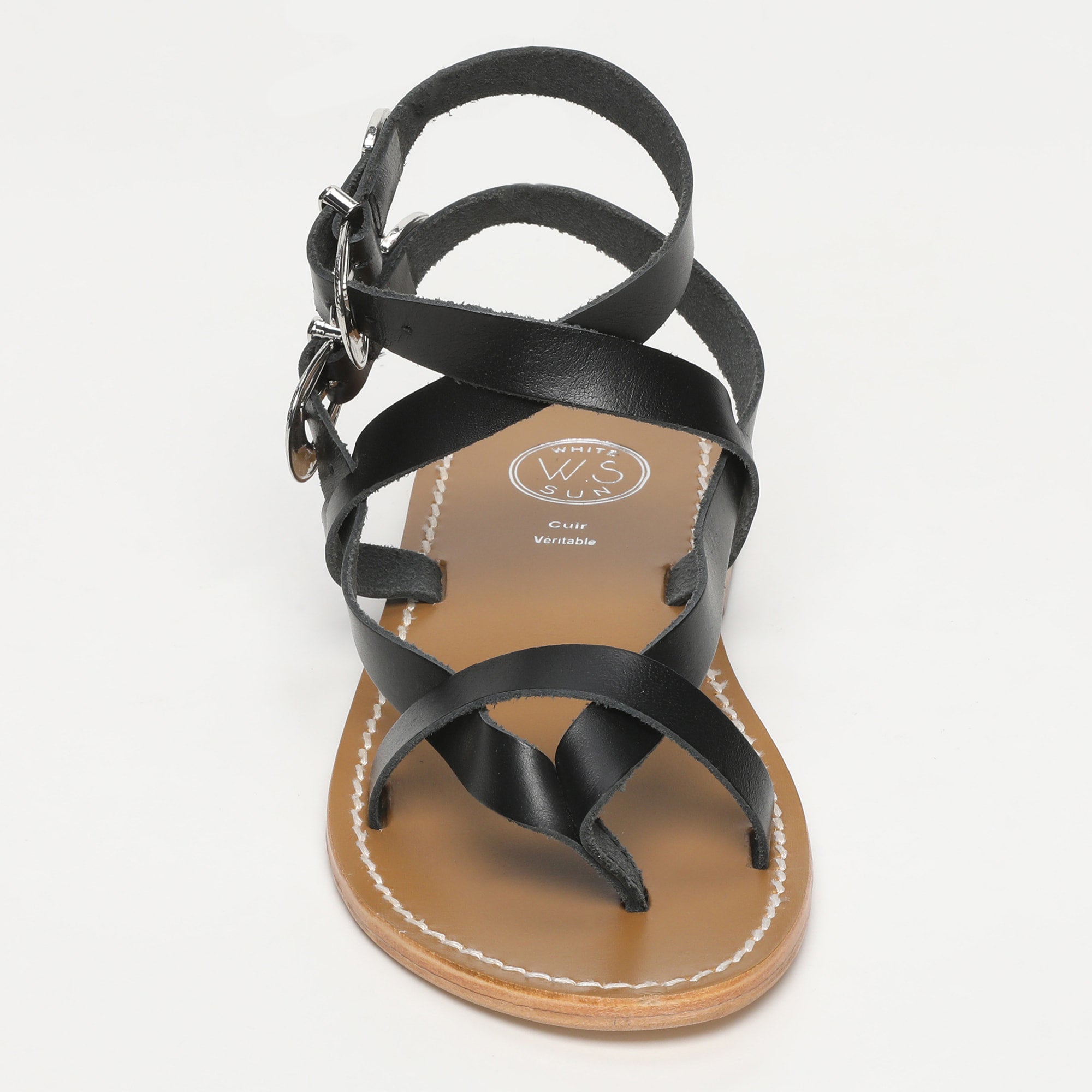 White Sun - Sandales Piana - Black Buff - Black