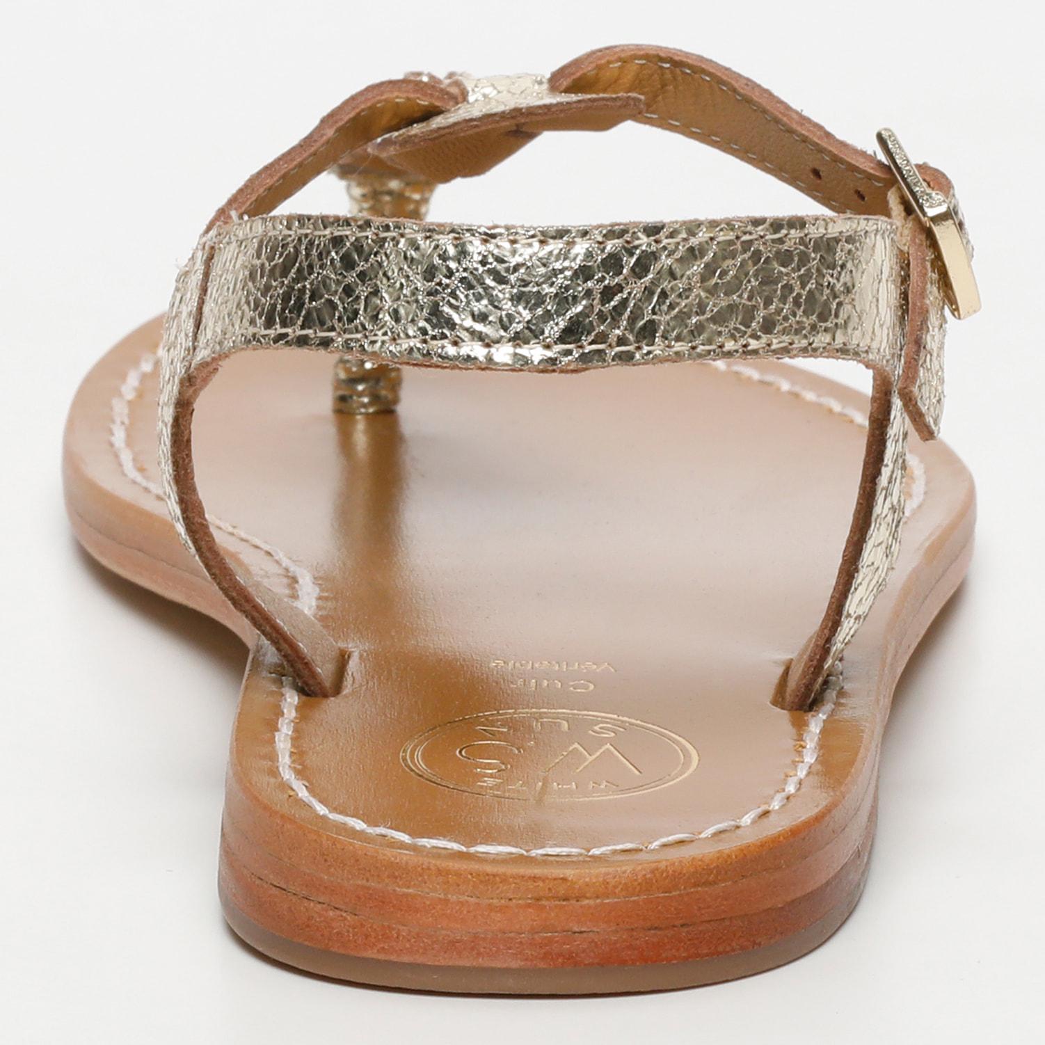 White Sun - Sandales Natal - Gold Crackle Foil Leather - Gold Crackle