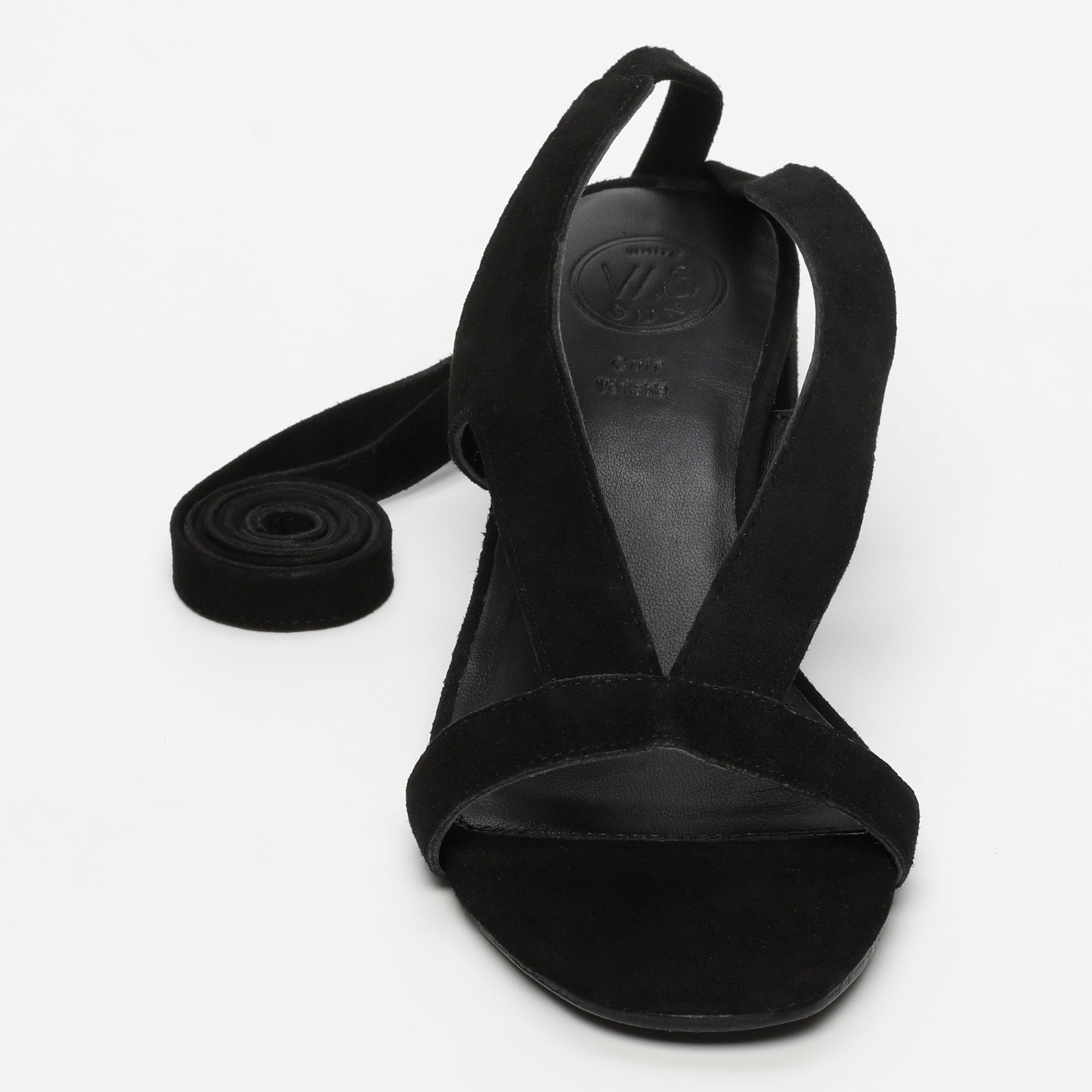 White Sun - Sandales Talon Isinya - Black Goat Suede - Black