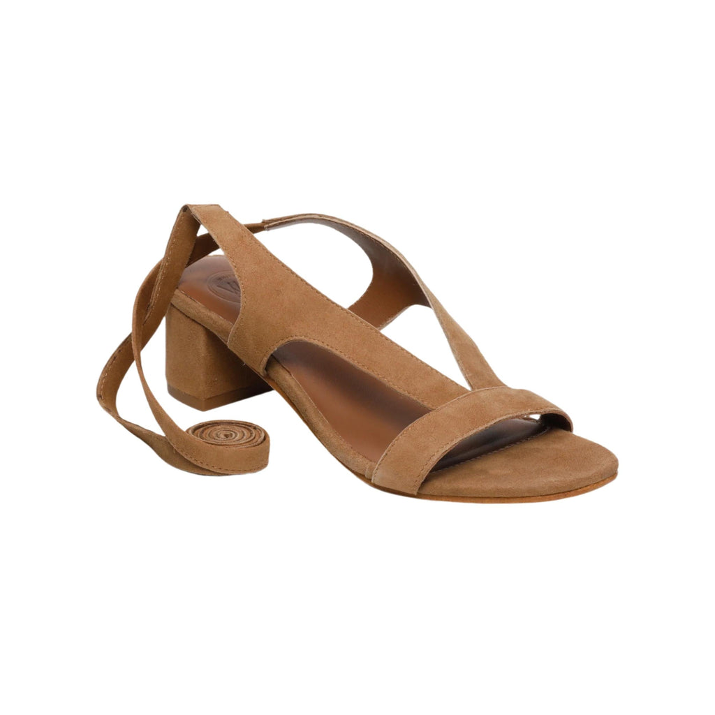 White Sun - Sandales Talon Isinya - Marron Goat Suede - Marron