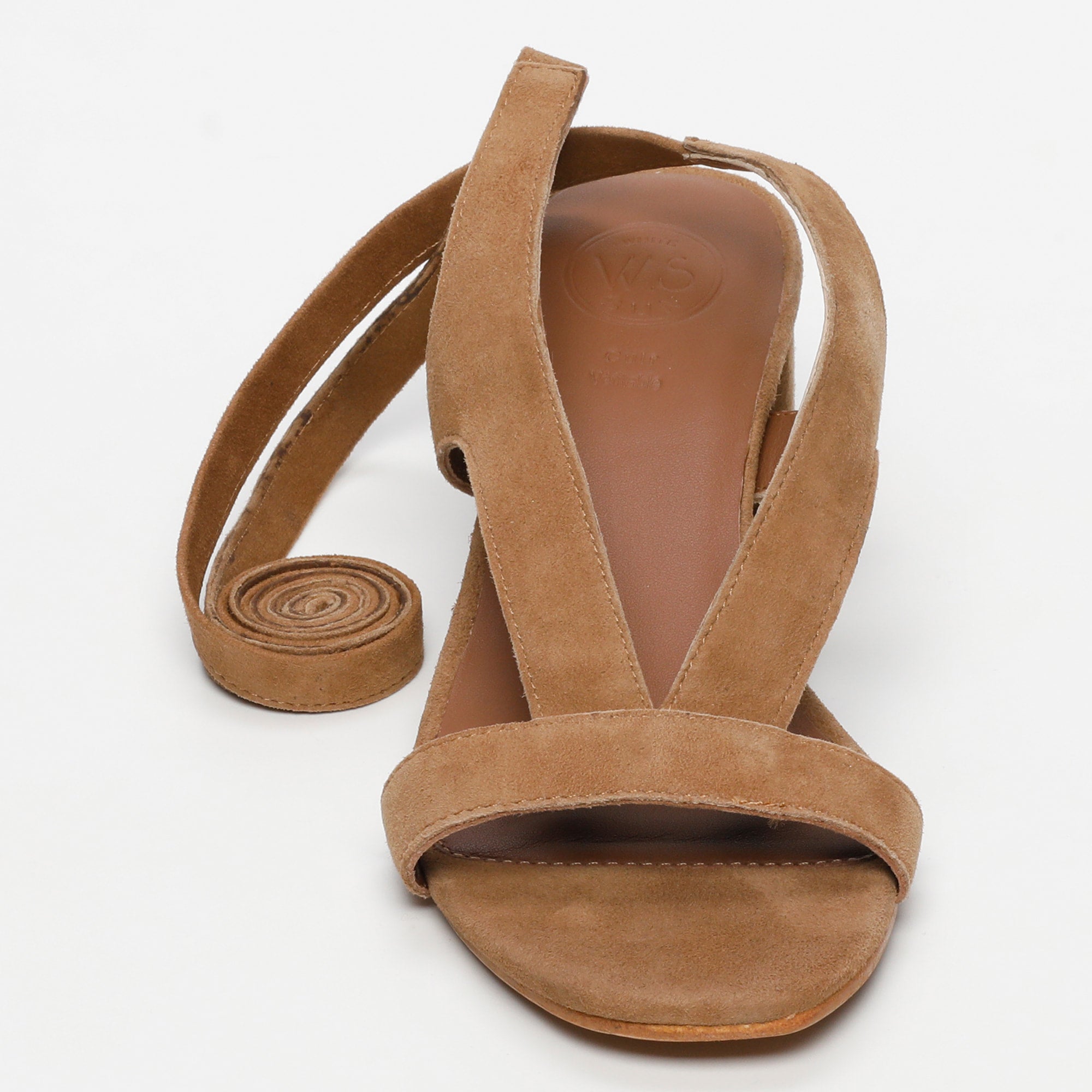 White Sun - Sandales Talon Isinya - Marron Goat Suede - Marron