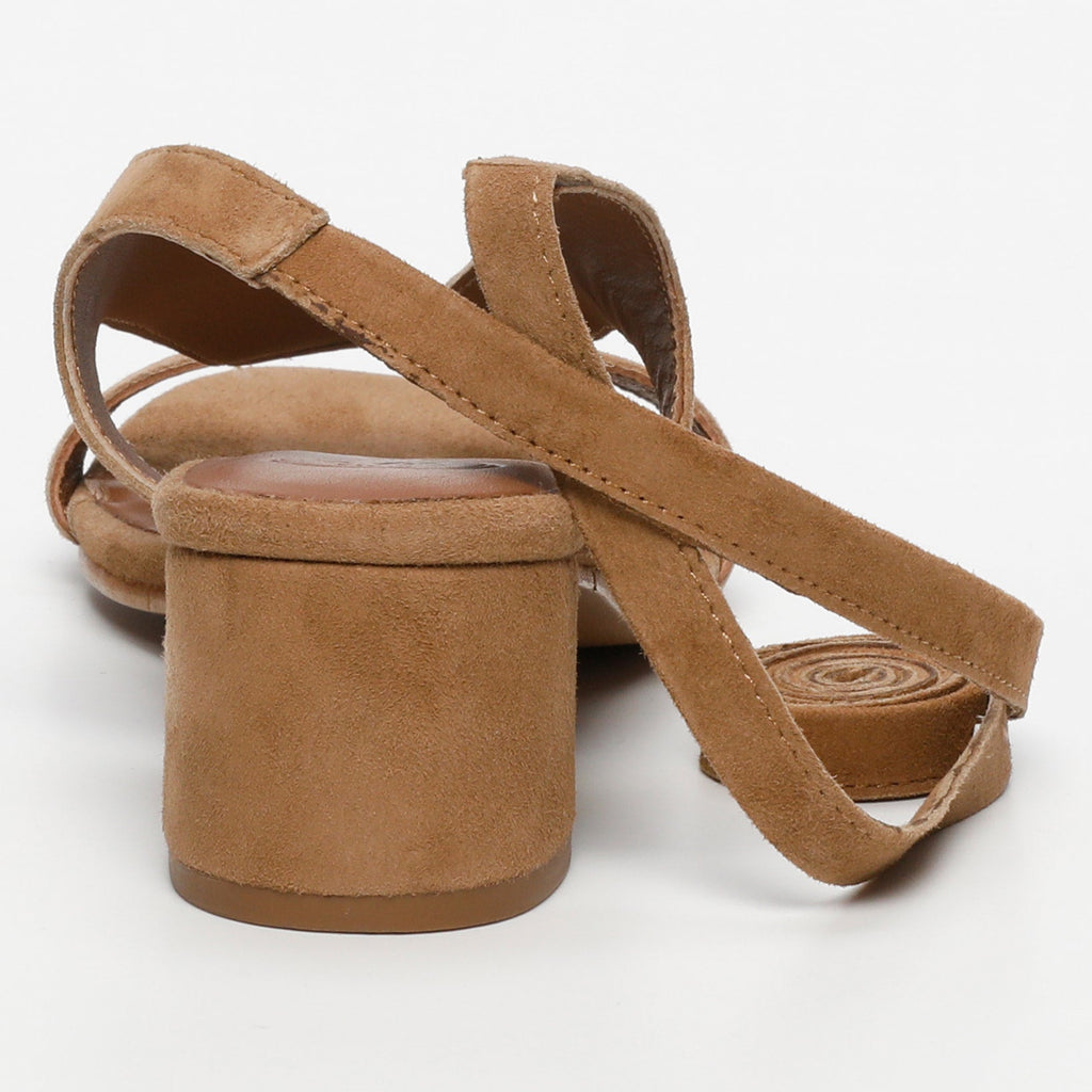 White Sun - Sandales Talon Isinya - Marron Goat Suede - Marron