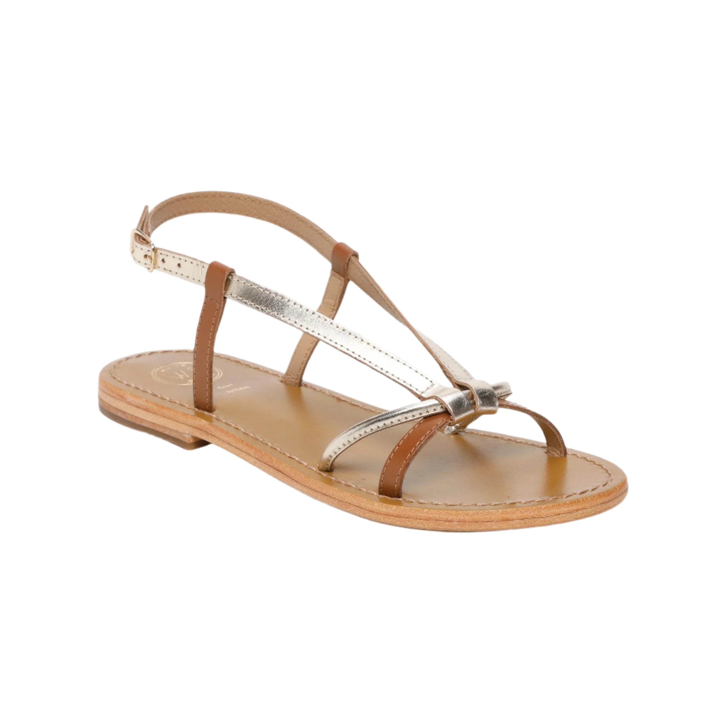 White Sun - Sandales Monashi - Camel Buff - Gold+Camel