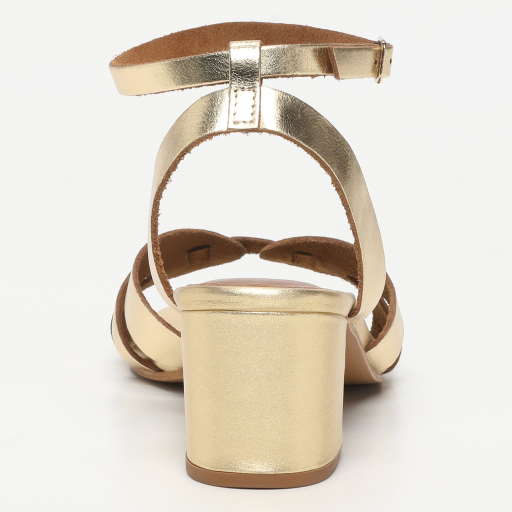 White Sun - Ysoline Heeled Sandals - Dark Gold Buff - Gold