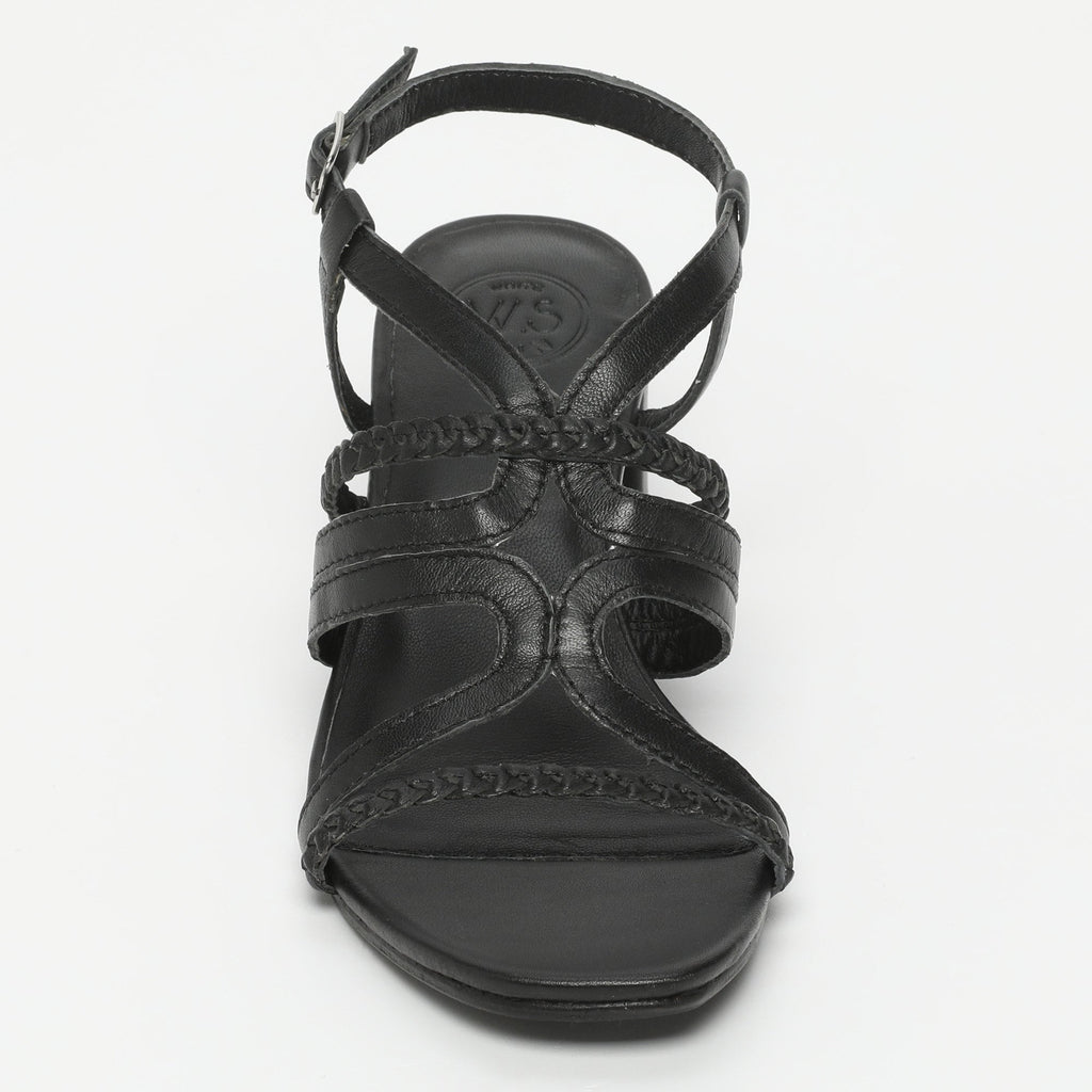 White Sun - Sandales Talon Fuyu - Black Goat Leather - Noir