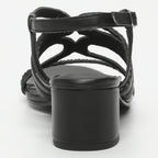 White Sun - Sandales Talon Fuyu - Black Goat Leather - Noir
