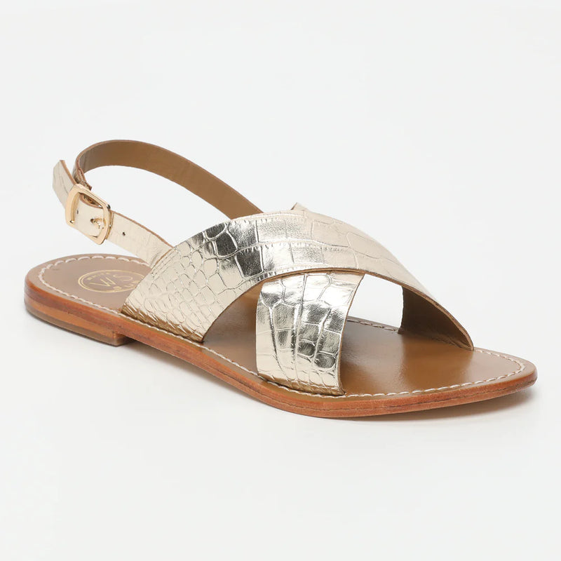 Sandalias Macapa - Croco Dorado Claro