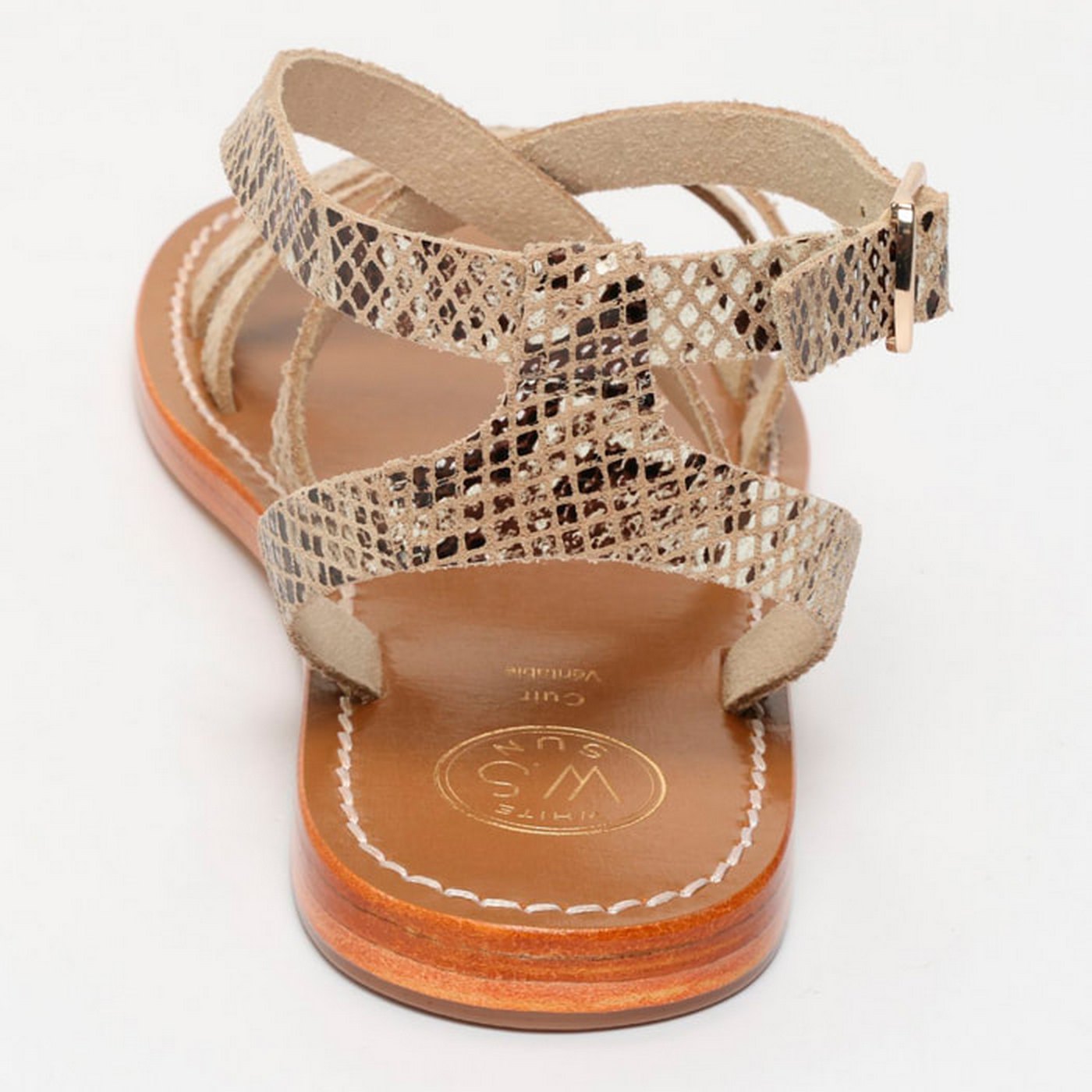 Lesia Sandals - Beige Snake