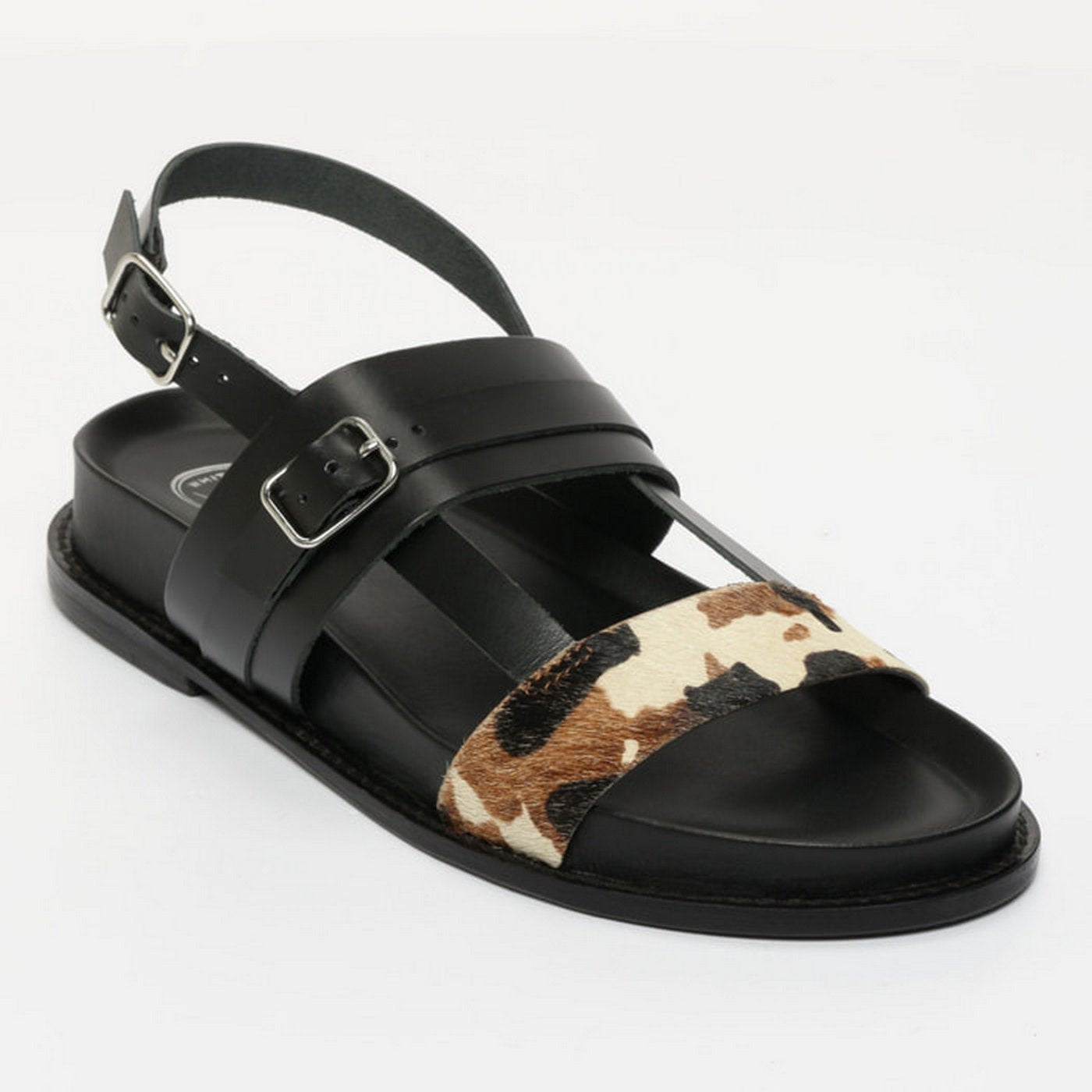 Zeneta Sandals - Cow+Black