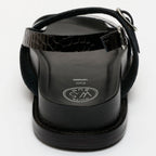 Zeneta Sandals - Black Patent Croco