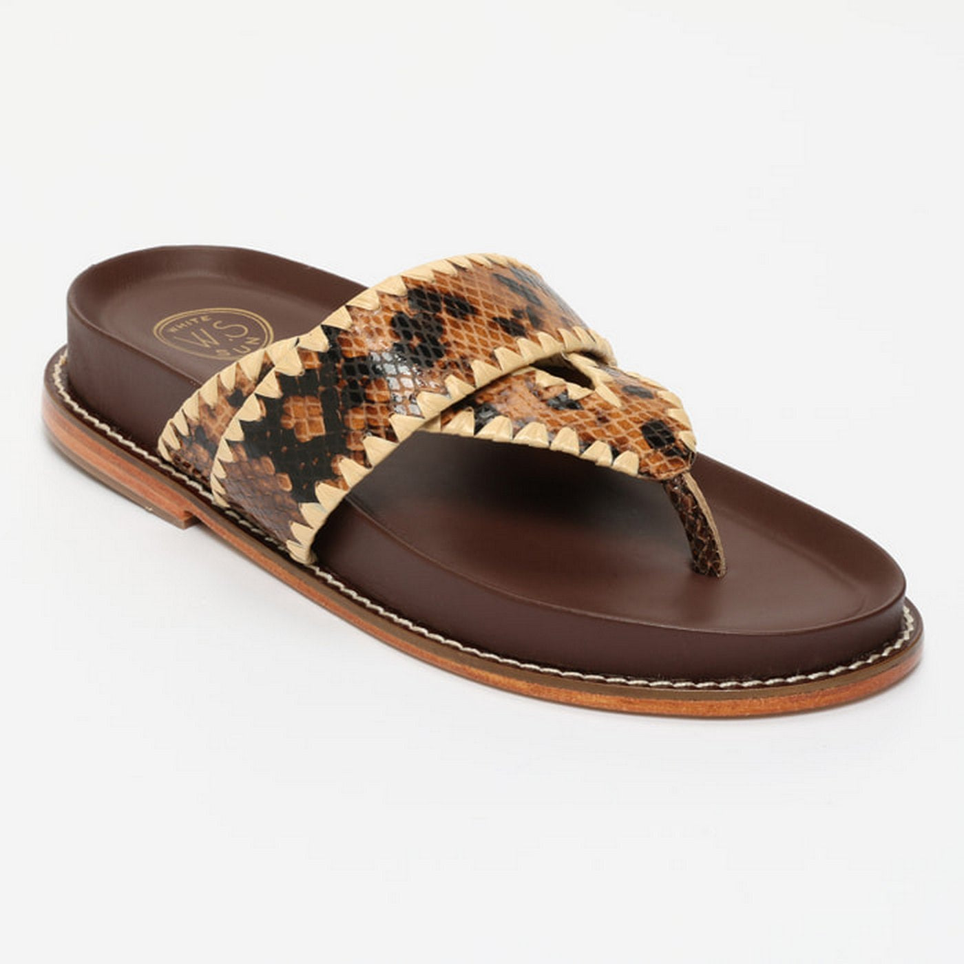 Caelum Sandals - Brown Snake+Beige