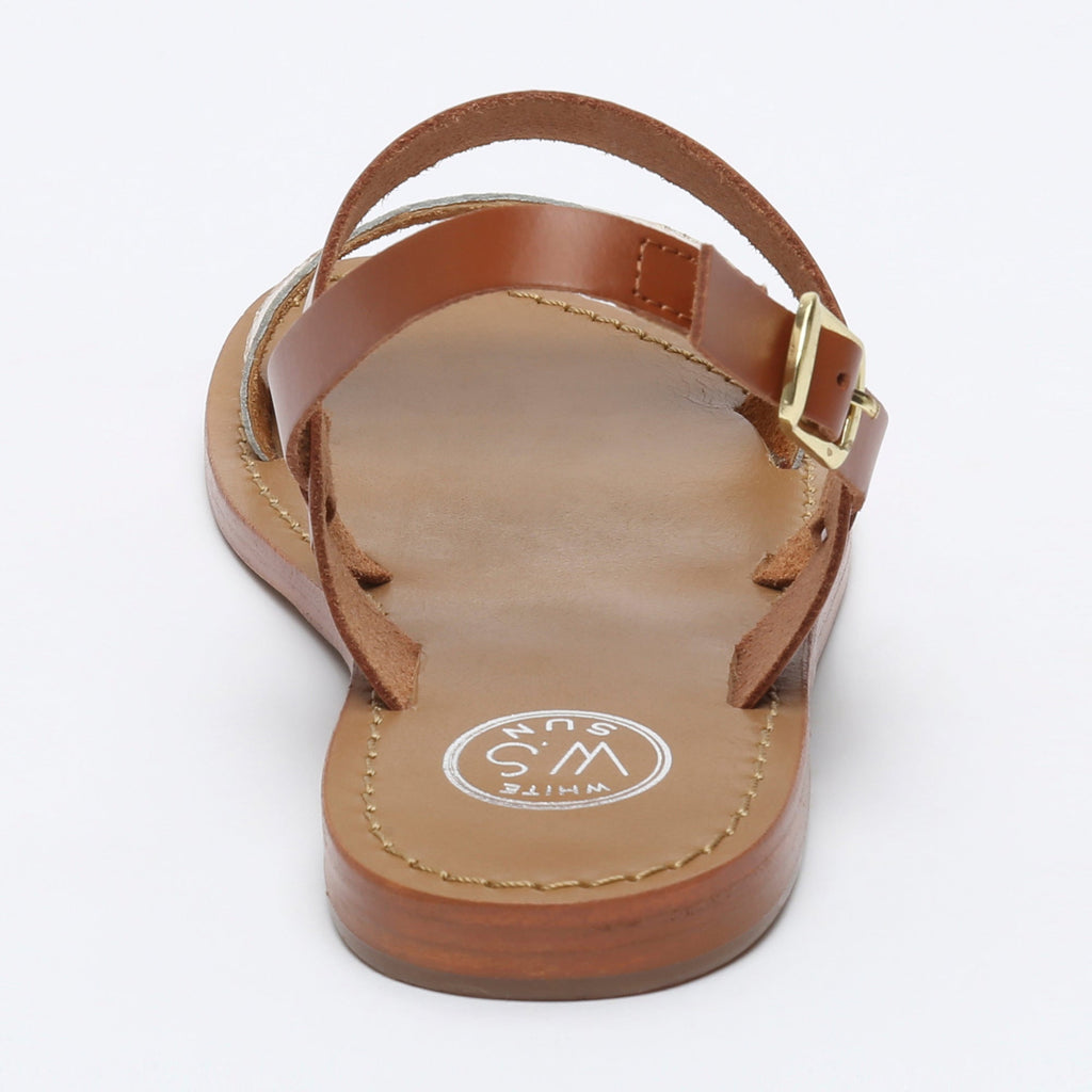 White Sun - Bursa Sandals - Gold Snake Foil - Gold+Brown