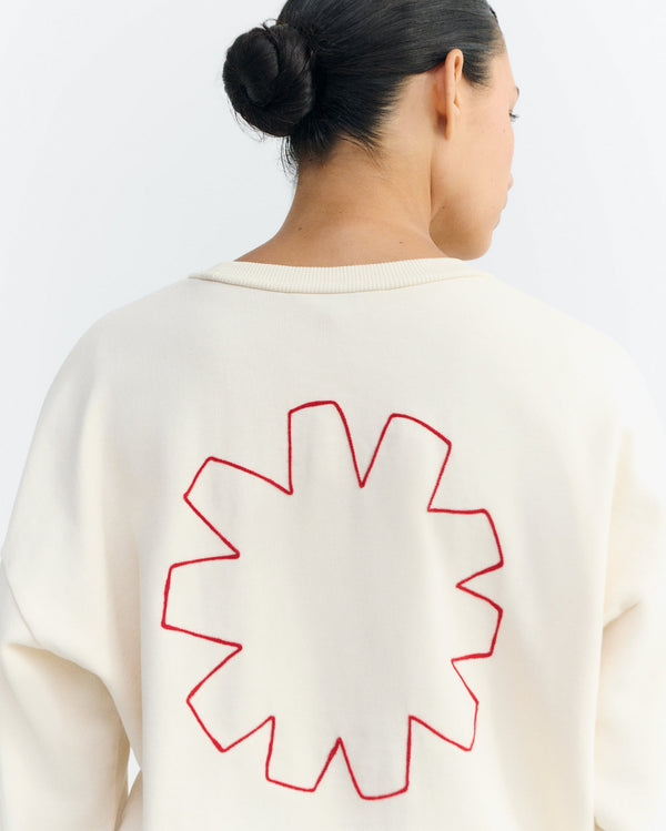 Handbesticktes Sweatshirt Sonne Jodie