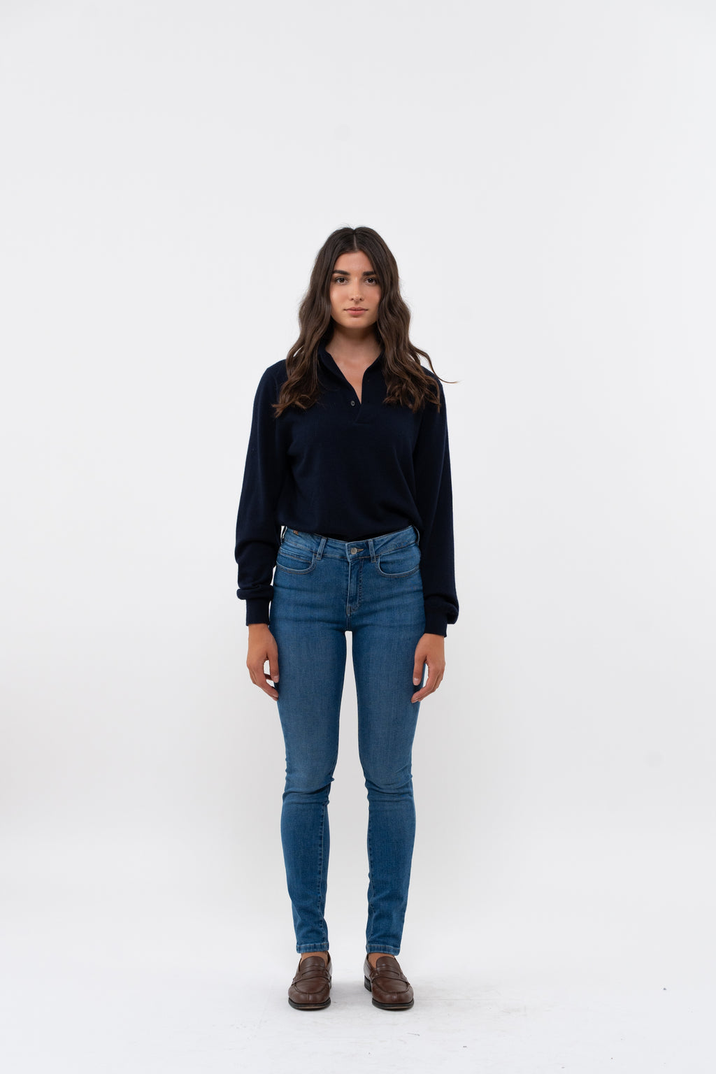 Pantalon Slim Bamboo Denim - Bleu Moyen - Femme