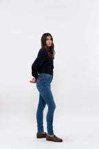 Pantalon Slim Bamboo Denim - Bleu Moyen - Femme