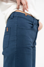 Utsvängda Byxor Scille Canvas - Blå - Dam