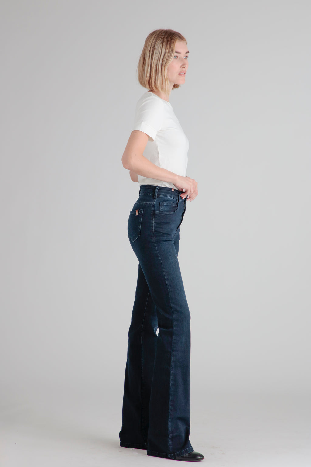 Jeans a zampa Dahlia - Blu nero - Donna
