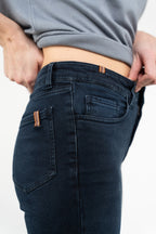 Pantaloni a gamba larga Silene in denim - Blu nero - Donna