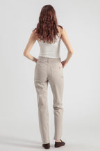 Pantalon Droit Absinthe Gabardine - Gris Clair - Femme