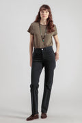 Pantaloni dritti Absinthe in gabardine - Blu notte - Donna