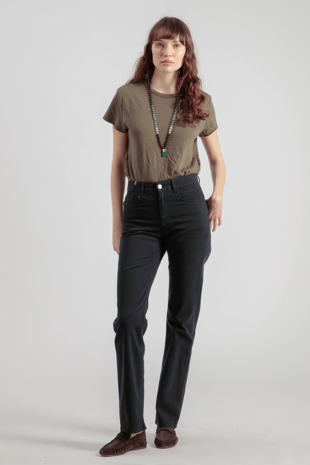Pantaloni dritti Absinthe in gabardine - Blu notte - Donna