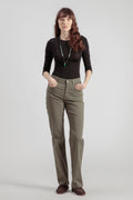 Pantaloni dritti Absinthe in gabardine - Verde oliva - Donna