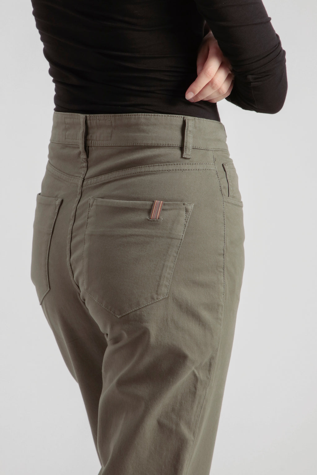 Pantaloni dritti Absinthe in gabardine - Verde oliva - Donna