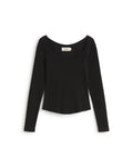 Top negro hemp Nadia sostenible silueta - 1