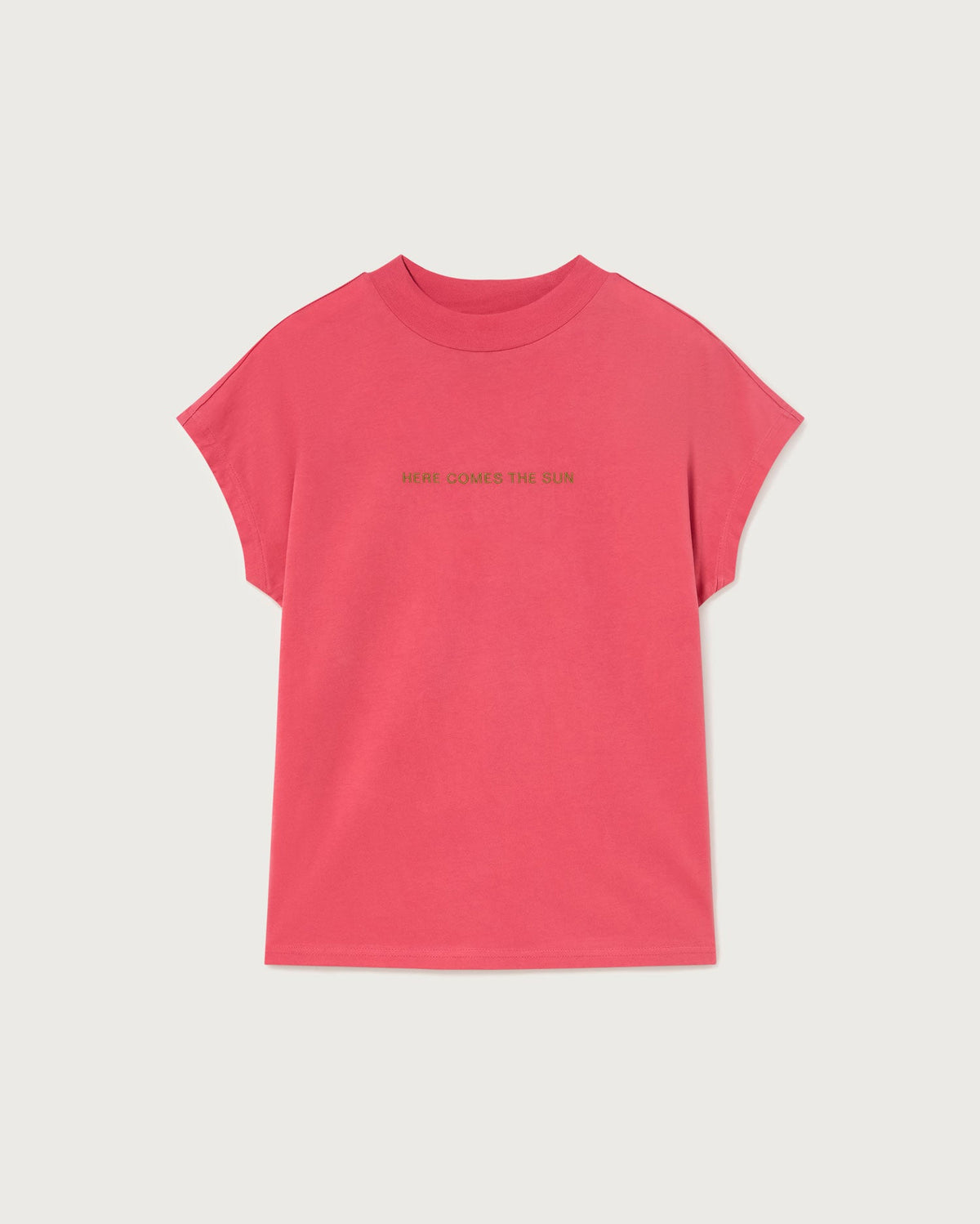 Camiseta rosa Here Comes The Sun sostenible - silueta 5