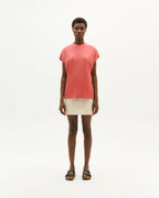 Camiseta rosa Here Comes The Sun sostenible-3