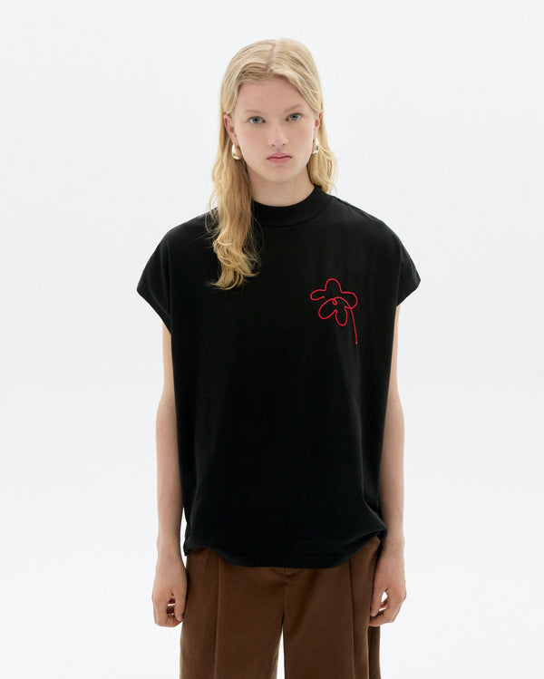 Camiseta bordada a mano flower Volta sostenible - 1