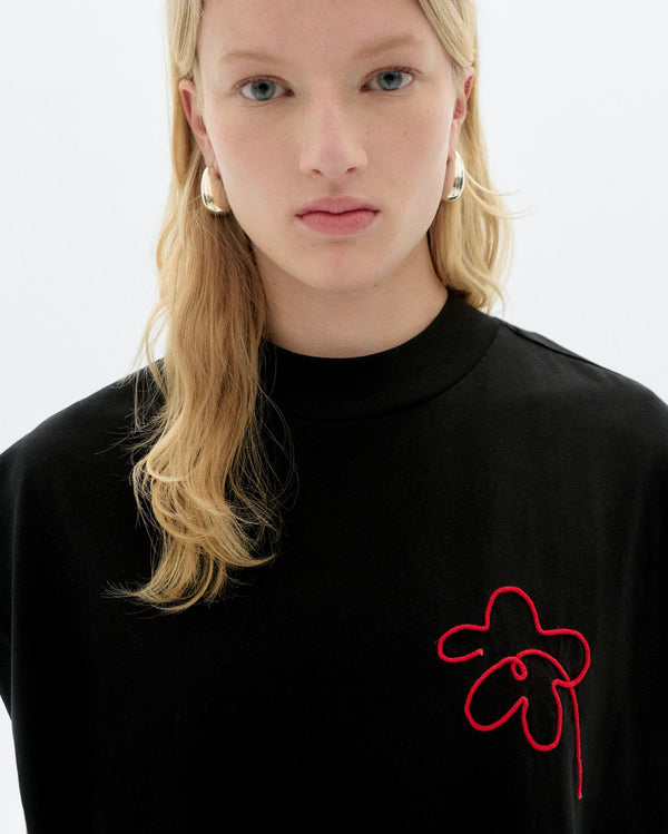 Hållbar handbroderad t-shirt flower Volta - 3
