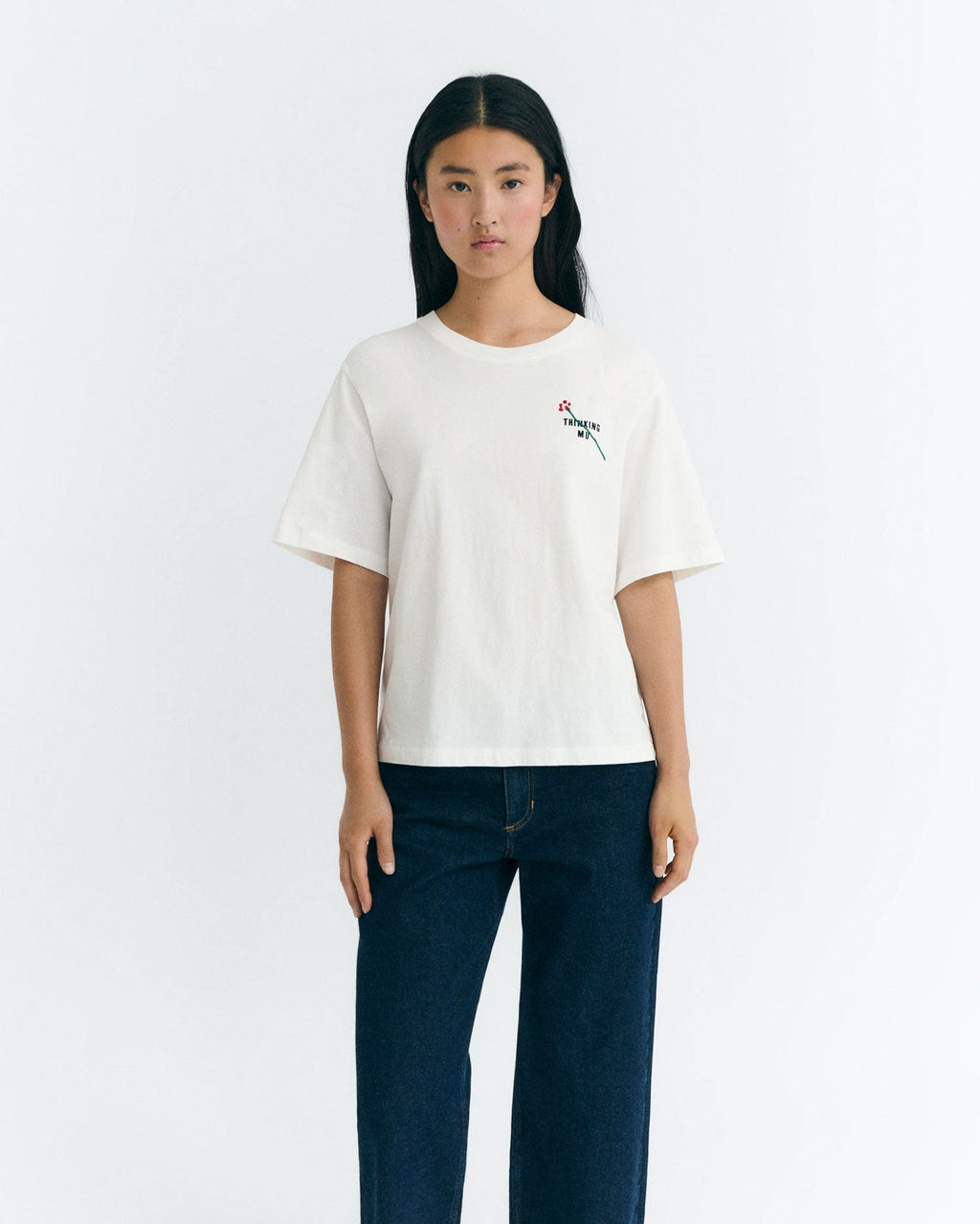 Camiseta bordada flor TM Lucia sostenible - 1