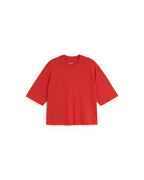 Camiseta oversize roja hemp Lena sostenible silueta - 1