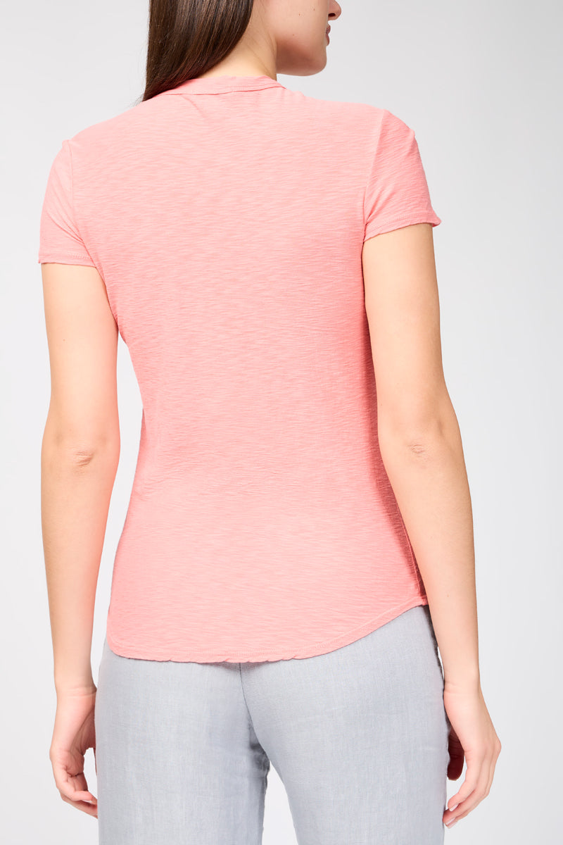 Sheer Flammé Round-Neck T-Shirt - Flamant Rose - Women