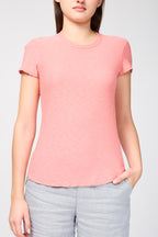 Sheer Flammé Round-Neck T-Shirt - Flamant Rose - Women