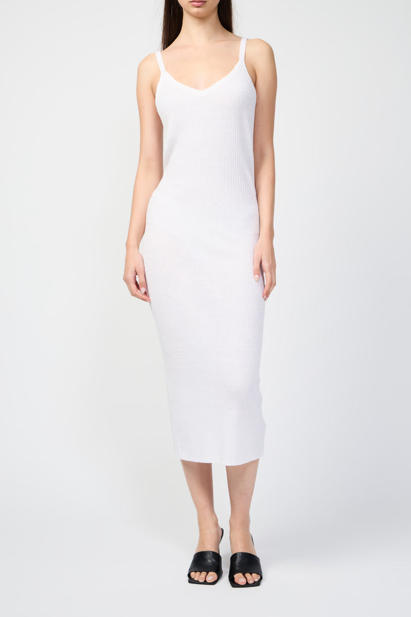 Ribbed Tank Dress - White - Women
