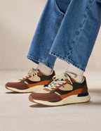 Baskets Basses Anael - Marron Kaki Écru - Homme